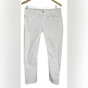 GAP 1969 RAW-EDGE REAL STRAIGHT JEANS IN WHITE